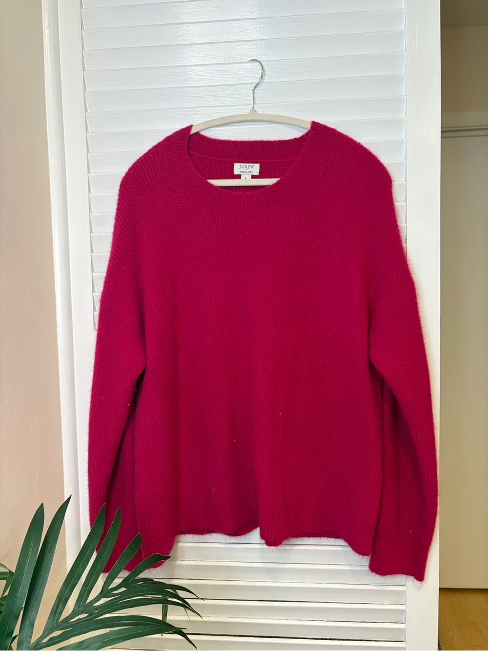 J.Crew Extra-Soft Crewneck Sweater Pink L Preppy Minimalist